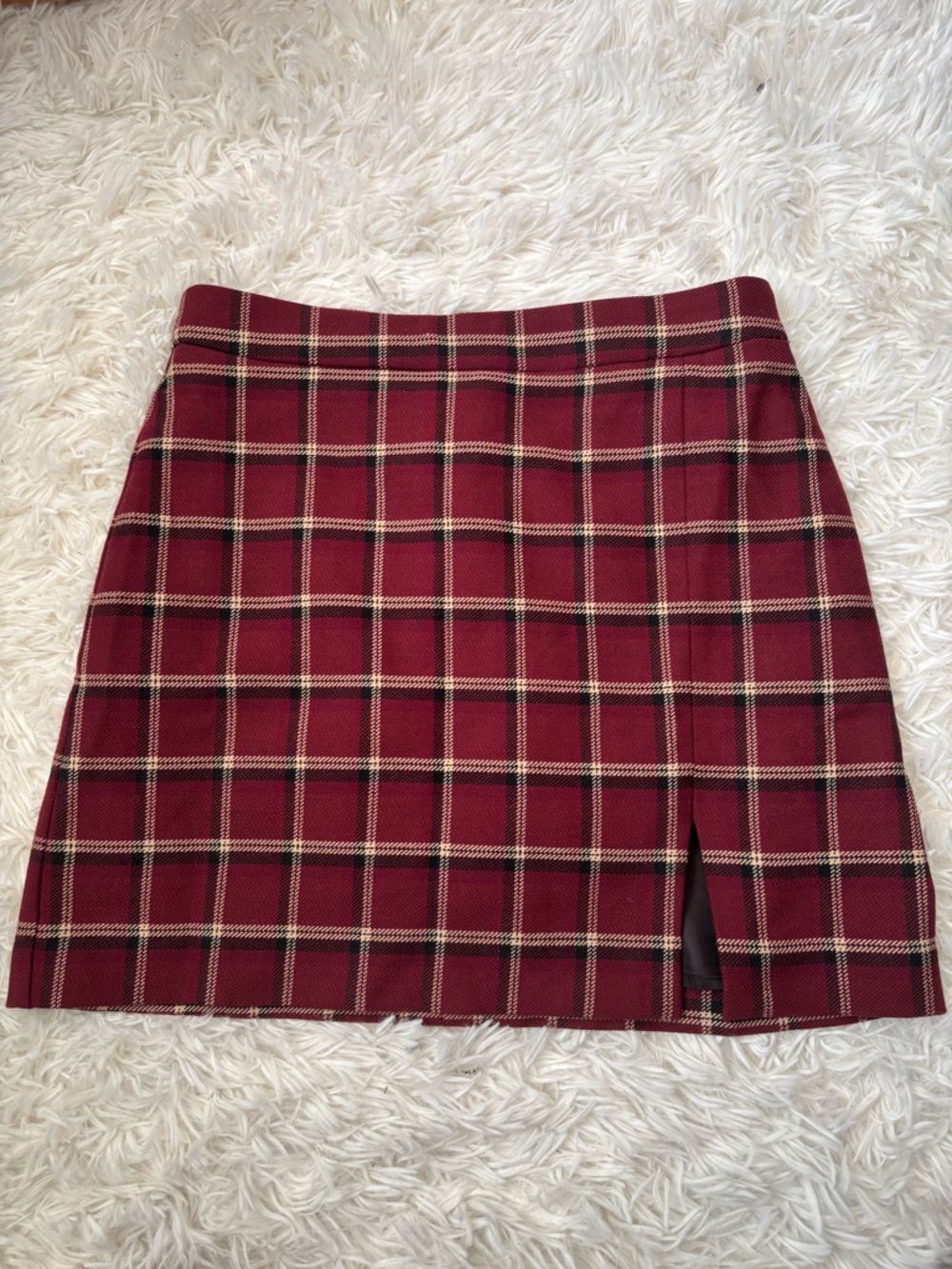 Wilfred Burgundy Plaid Mini Skirt